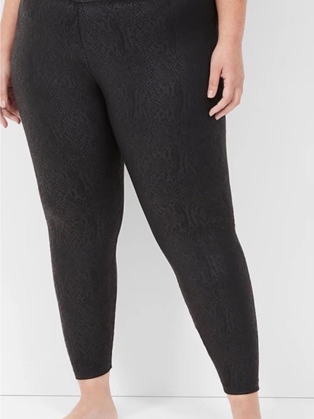 Lane Bryant Black Snake-Print Leggings Size G/H